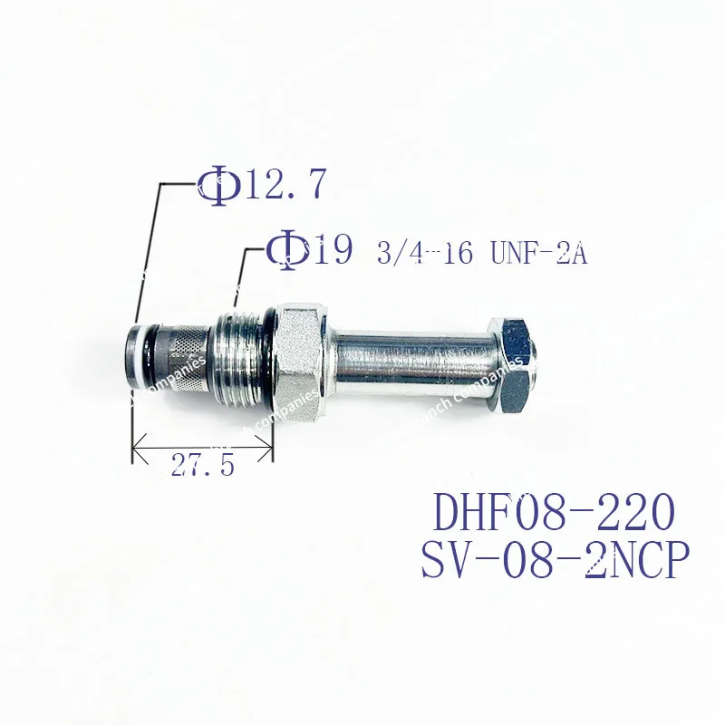 Two-position two-pass normally closed thread cartridge DHF08-220/SV08-20/SV08-2NCP solenoid hydraulic valve