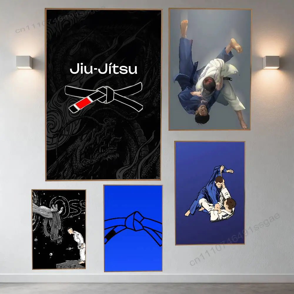 

BJJ Brazilian Jiu Jitsu Poster Retro Paper Sticker DIY Room Bar Cafe Aesthetic Art Wall Painting