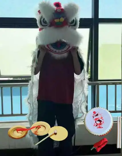 

Royal 12 inch Lion Dance Costume Drum Gong Cymbals 2-5 Age Kid Child WZPLZJ Gift Party Performance Park Game Outdoor Even