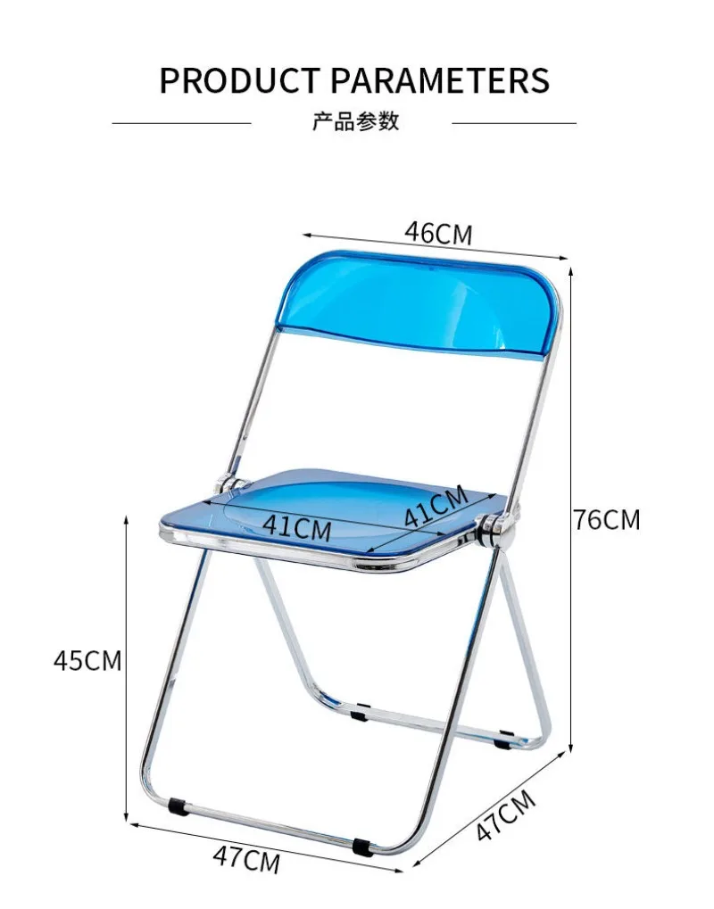 Transparent Acrylic Chairs Clothing Milk Tea Shops Minimalist Household Ins Dining Chairs Folding Chair Vanity Stools Ottomans