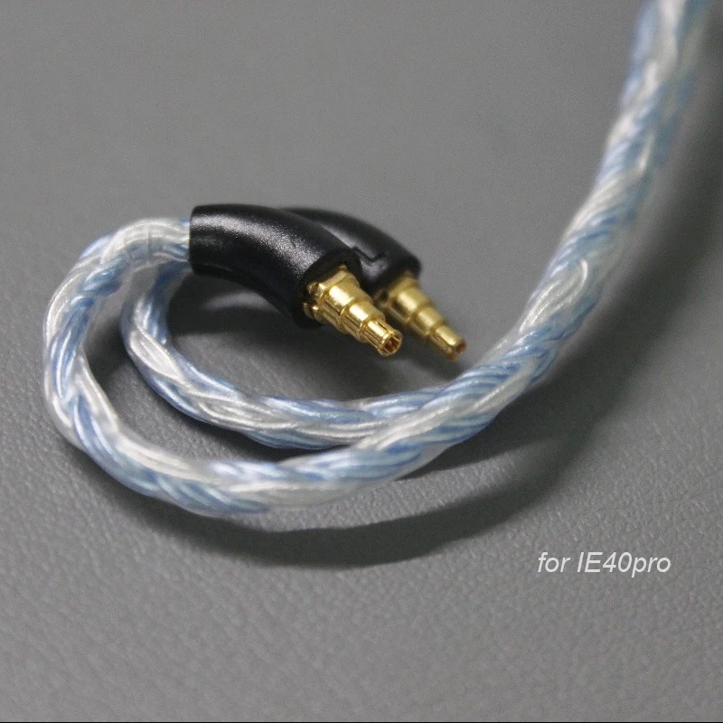 4.4mm IE40pro IE40 Cable OCC 24 Core Earphones Silver Plated Upgrade Balance 2.5 3.5mm With MIC