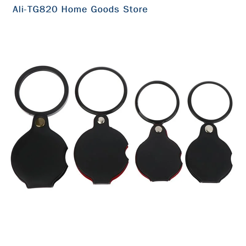 [TG820]Folding Magnifying Glass Folded Leather Case Portable Handheld Jewelry Loupe 8X Mini Magnification 50/60/70MM