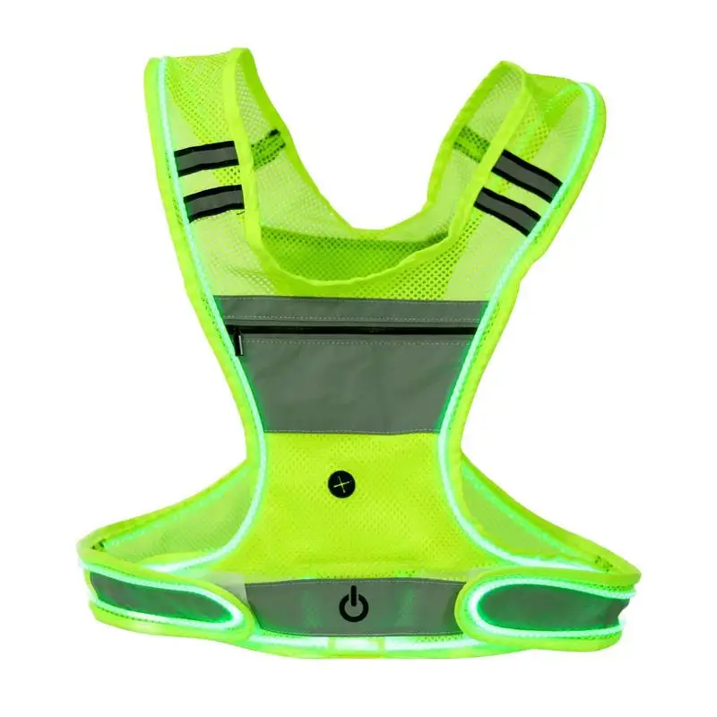 Outdoor Cycling Reflective Vest High Visibility Safe Jacket Night Riding Running Jogging Cycling LED Reflective Vest