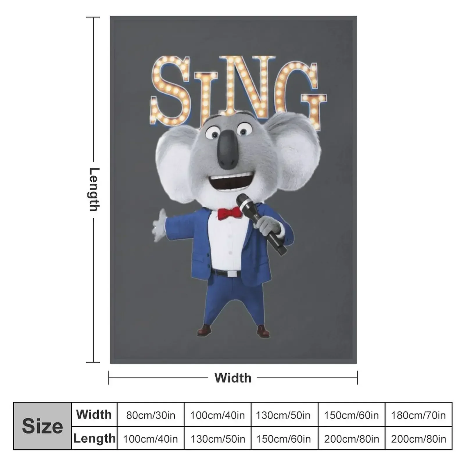Buster Moon from SING movie Throw Blanket Cute Loose warm winter Picnic Flannel Moving Blankets