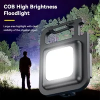 Mini USB Rechargeable COB LED Keychain Flashlight Portable Magnetic EDC Light Super Bright Lamp for Camping Hiking Outdoor Use