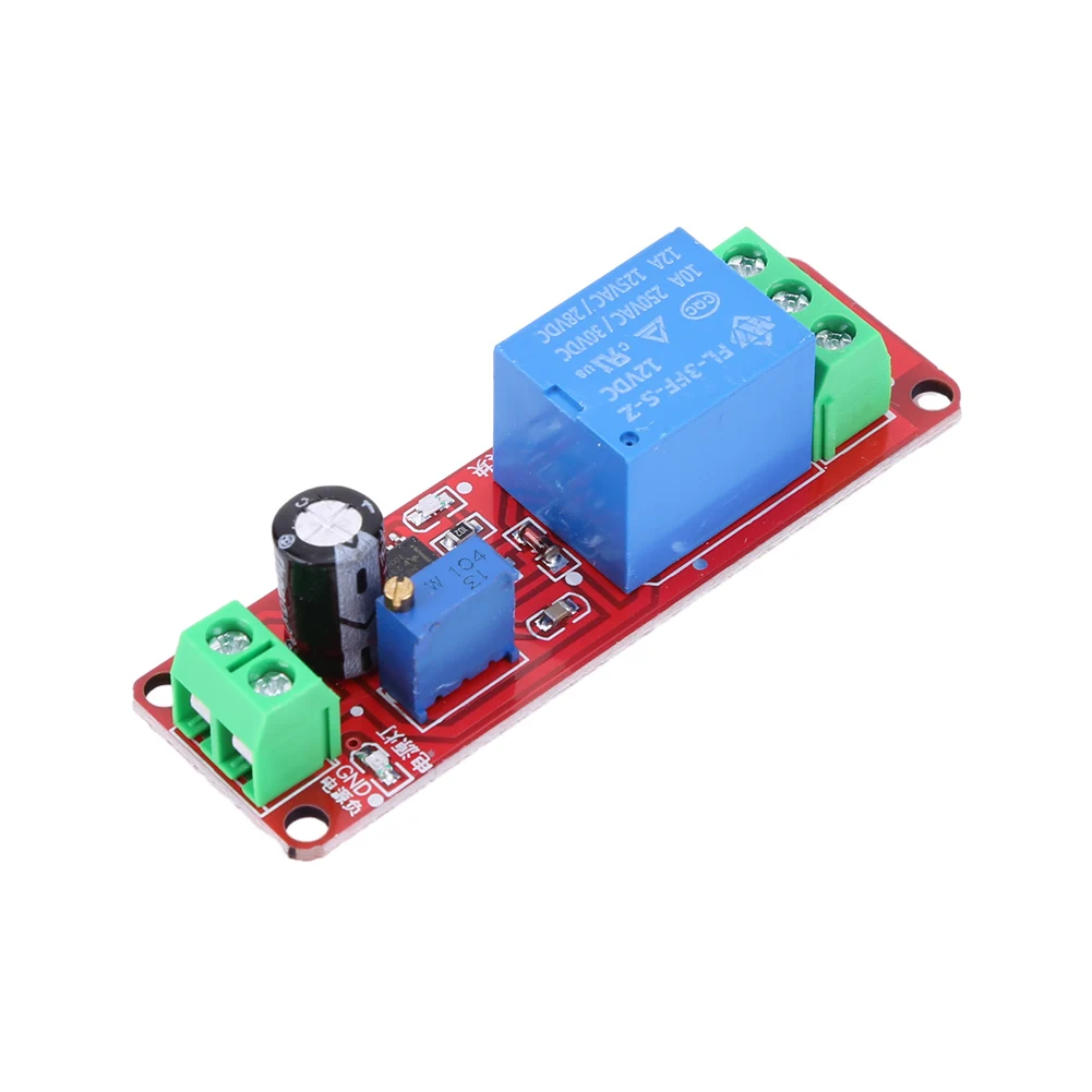 1-5pc NE555 Delay Timer Relay Switch Module 0~10S Car Start Delay Switch Board 5/12V Pulse Generation Duty Cycle Electronic Part