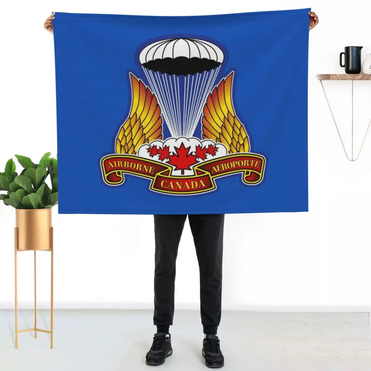 CANADIAN AIRBORNE REGIMENT Throw Blanket Flannels Luxury Brand Hair Winter beds Sofa Throw Sleeping Bag Blankets