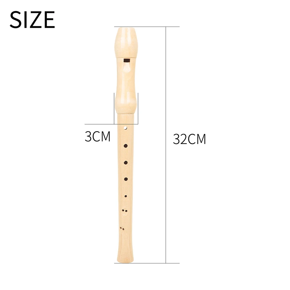 8 Hole Recorder  Wood Color Wood Flute Is Suitable for Children & Adults to Learn Musical Instruments Flute