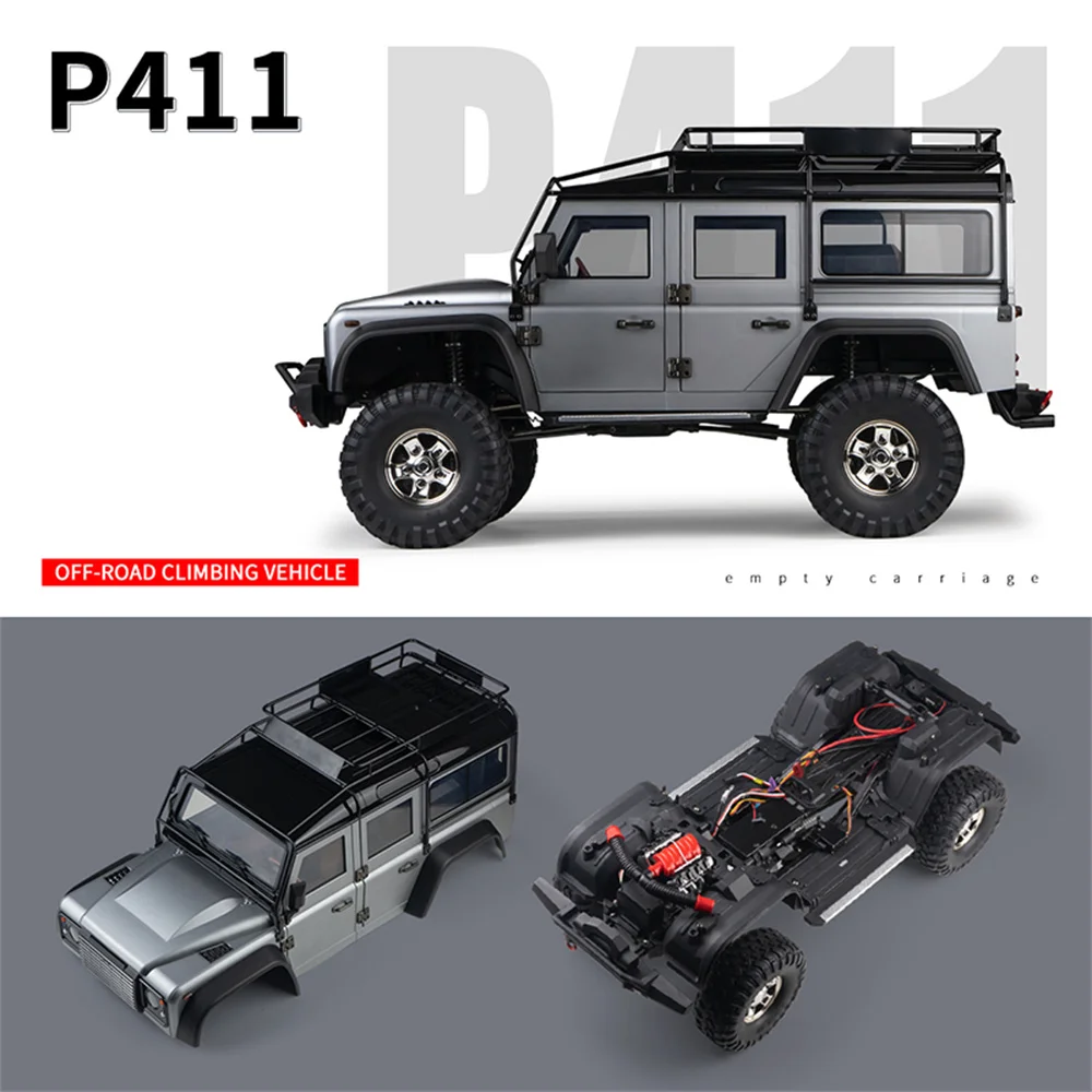 

HG P411 Frame 1/10 TX4 RC Car Rock Crawler Off-Road Truck without Electronic Parts Battery Charger Vehicles Models Toys Car