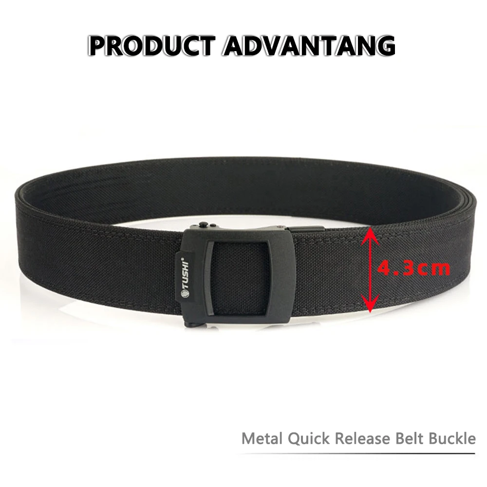 TUSHI 4,3 CM Taktische Gürtel Für Männer Legierung Quick Release Schnalle Harte Nylon Gürtel Männlichen Outdoor Militär Gürtel Zubehör Multi-größe – Detail 7
