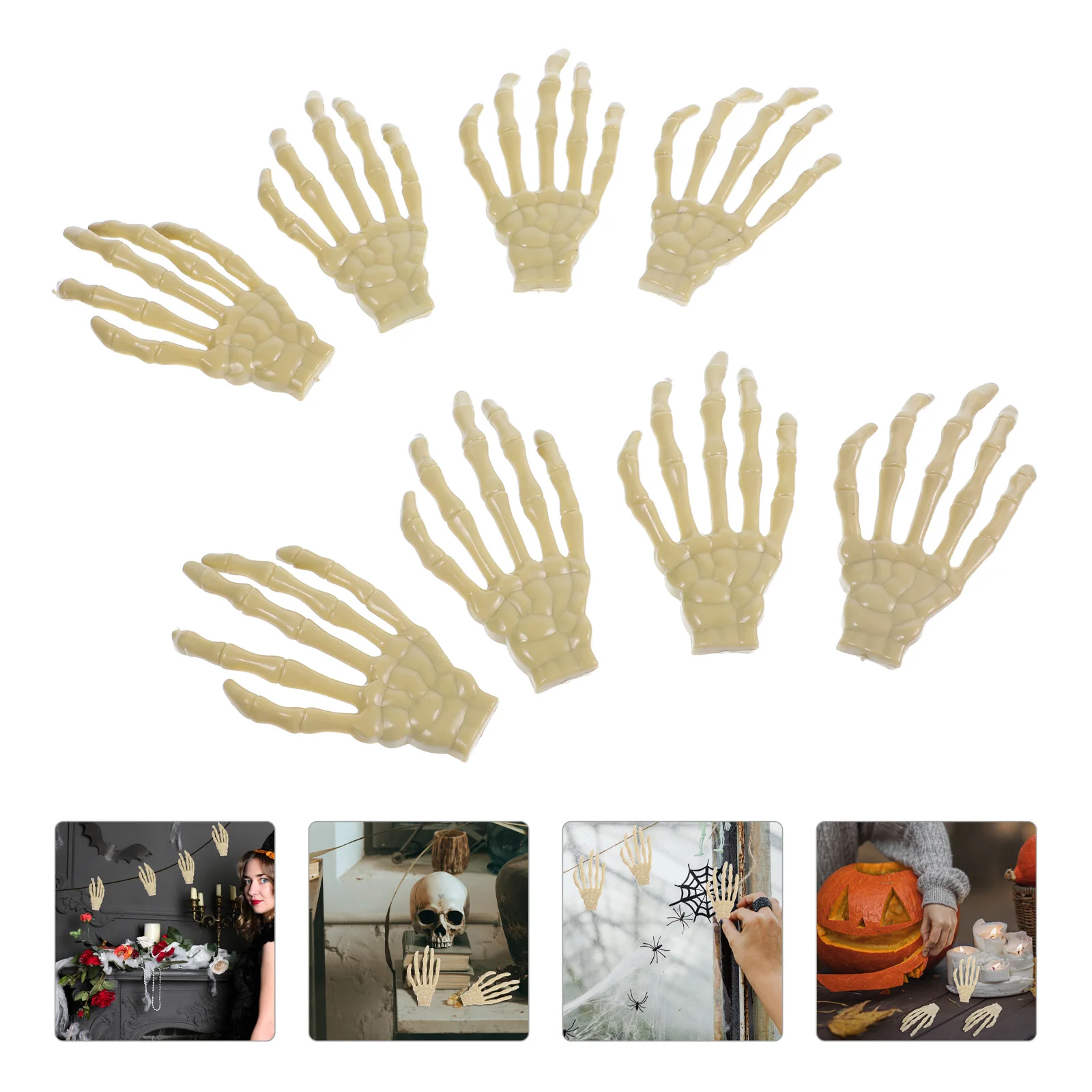 

8pcs Halloween Hand Prop Realistic Plastic Hands For Party Decor Haunted House Scary Props Halloween Supplies Ghost