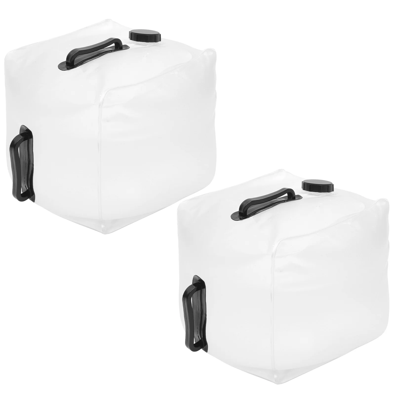 

2 Pcs Outdoor Portable Water Bag Jug Container Camping Tank Containers Transparent Collapsible