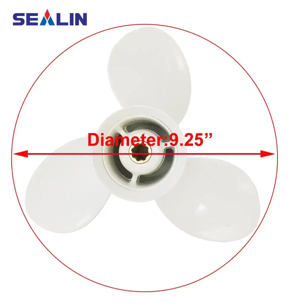 

Лодочный гребной винт 9 1/4x11 для подвесного двигателя Yamaha 9,9 л.с. 15 л.с. 20 л.с. F9,9 F15 F20 8 зубьев 63 В-45943-10-EL