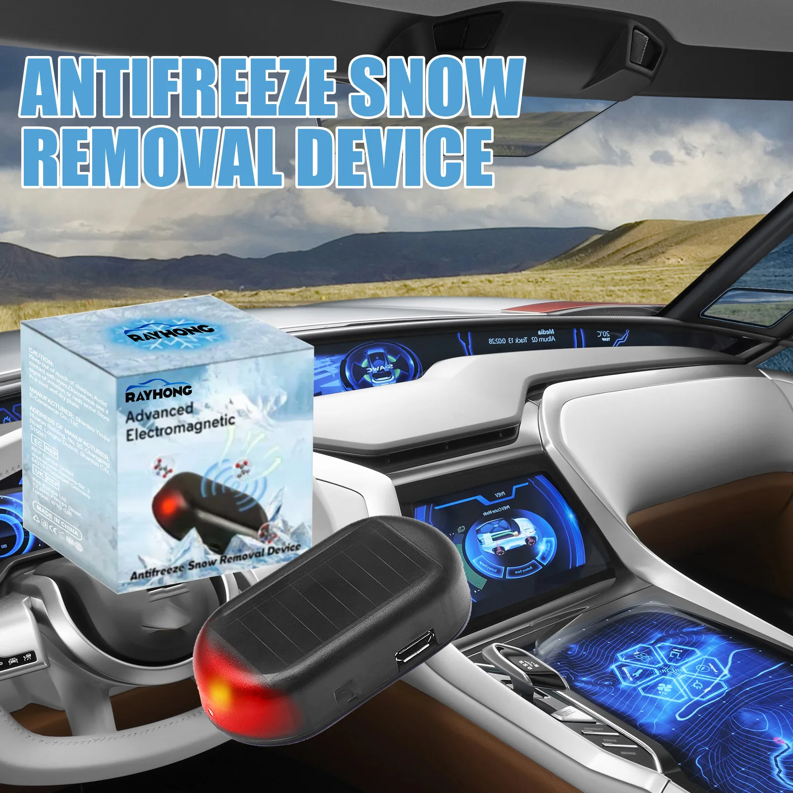 Electromagnetic Molecular Interference Anti Freeze Device Ice Snow Removal Deicing Instrument Tool Portable for Car Window Glass