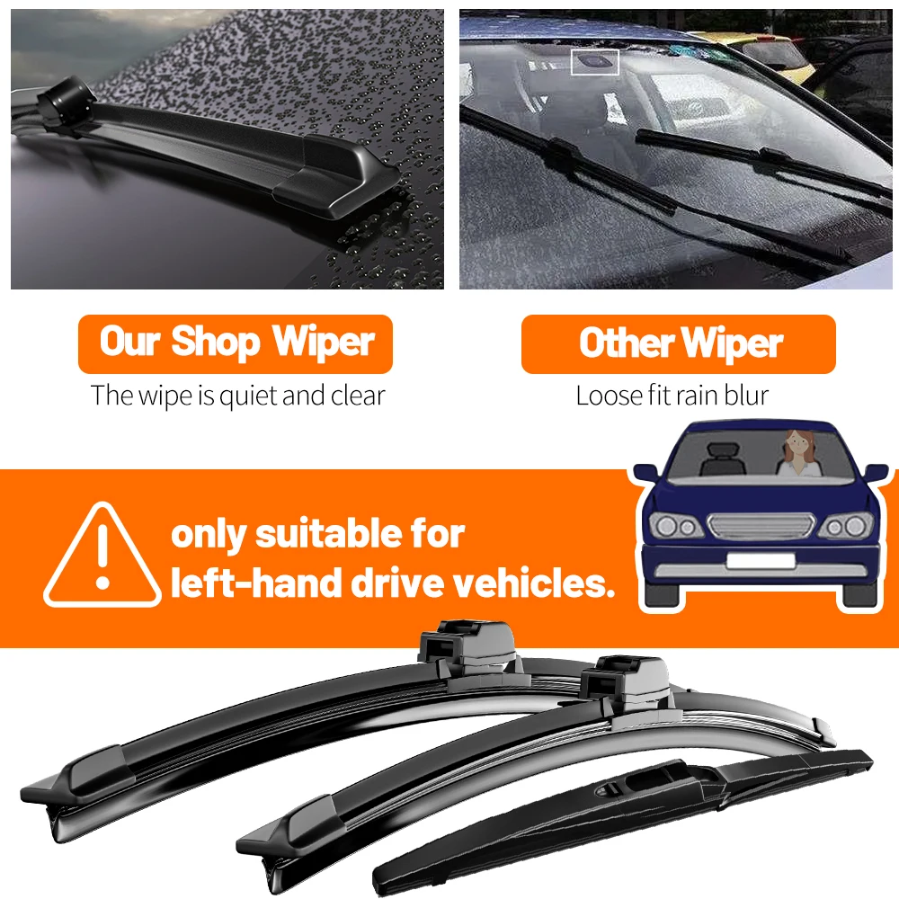 1set Front & Rear Windshield Wiper Blades Windscreen Wipers For KIA Carens/Rondo 3(UN) 2006-2013 Rubber Brushes Car Accessories