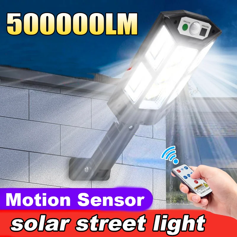 

Newest 500000LM Outdoor Solar LED Lamp Super Bright Solar Street Light With Motion Sensor Remote Control Garden Light Waterproof