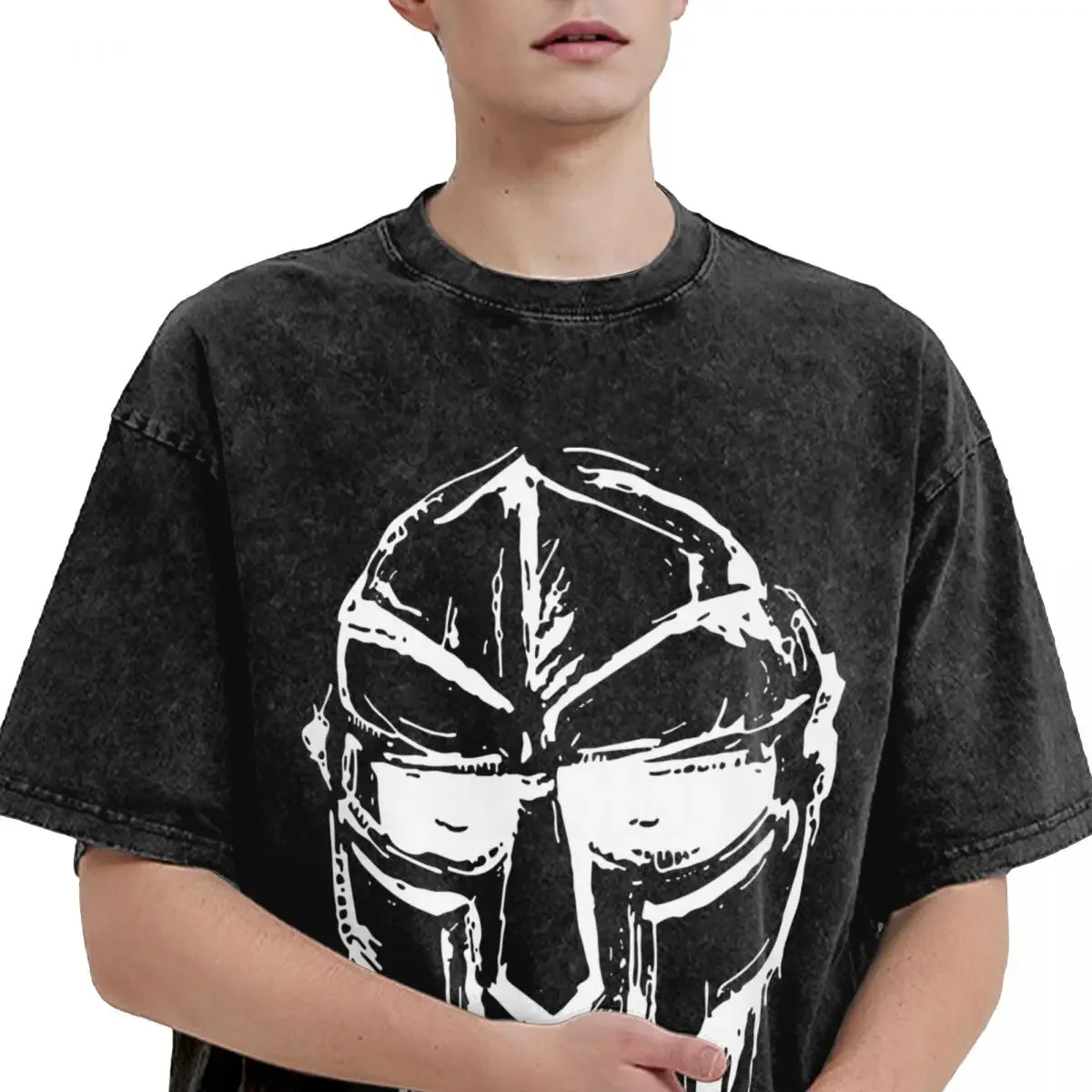 The Super Villain Madvillain Mf Doom Madlib T Shirts Washed Short Sleeve Oversize T-Shirts Fashion Men Streetwear Graphic Tees