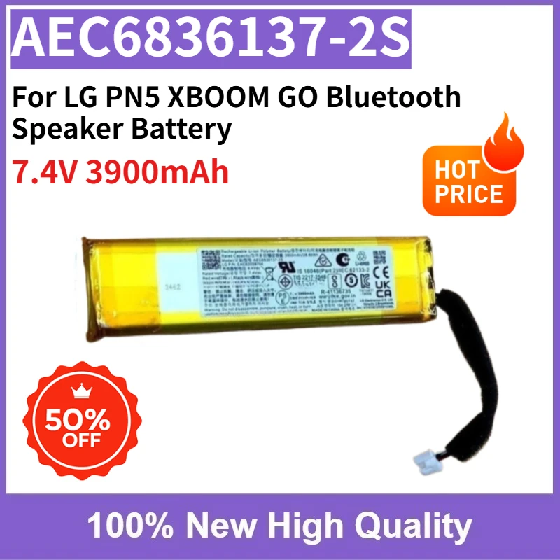 Replaceable Battery AEC6836137-2S 7.4V 3900mAh for LG PN5 XBOOM GO Bluetooth Speaker Battery High Quality
