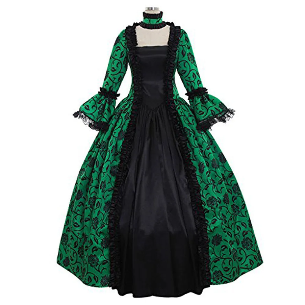 Erwachsene Frauen mittelalter liche lange Kleid Prinzessin Kostüme Karneval Party elegante Renaissance Königin Cosplay Retro Phantasie Kleidung