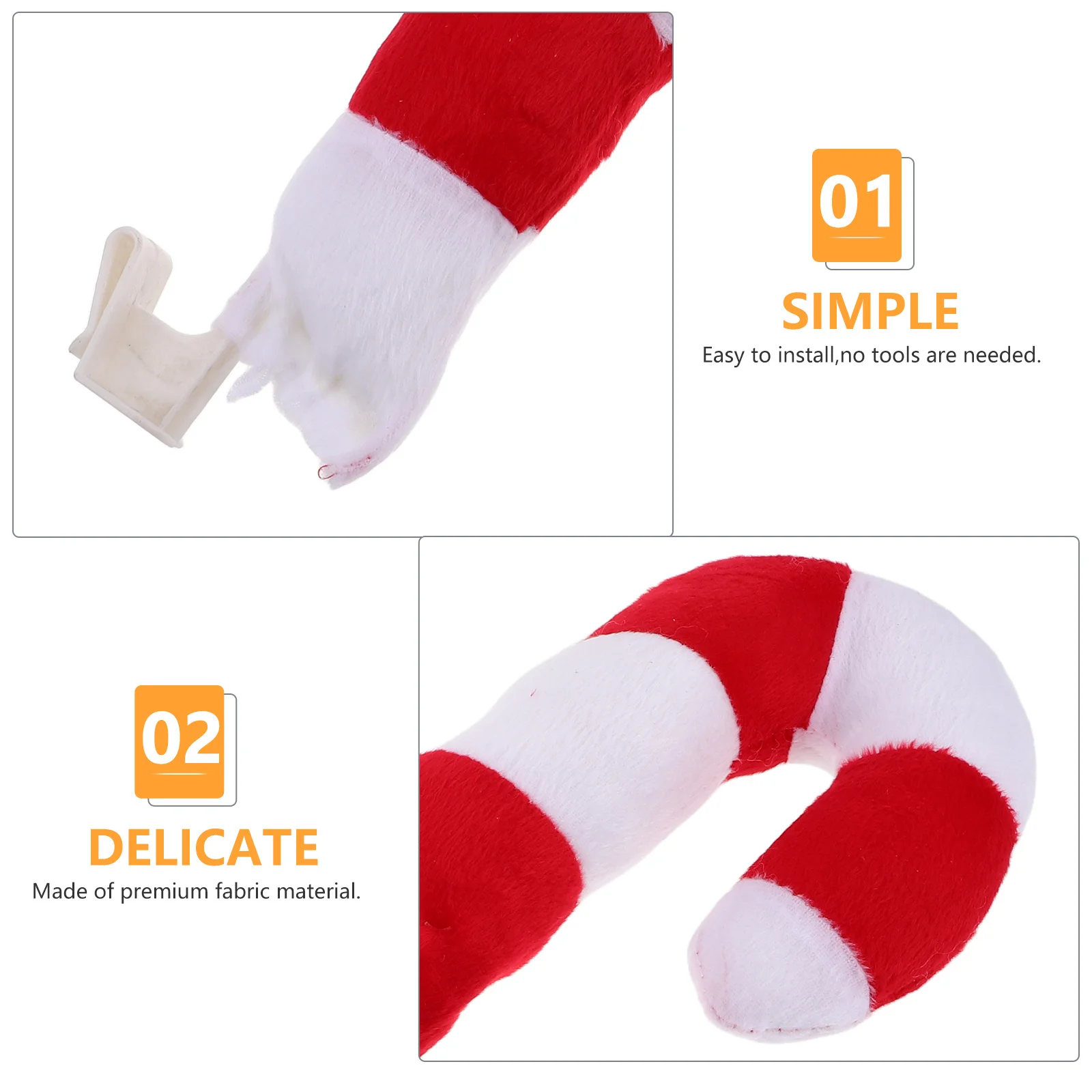 قرون قصب حلوى عيد الميلاد قرون الرنة لتركيب نافذة السيارة لا حاجة إلى أدوات ديكورات السيارة