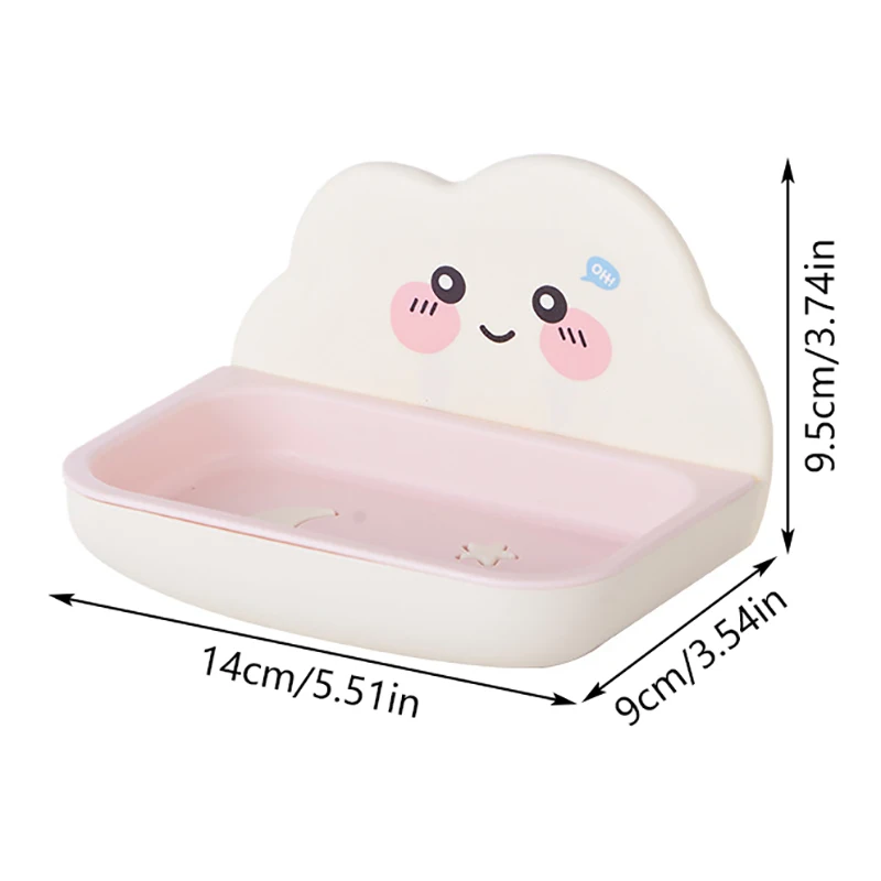 Porte-savon mignon pour le bain à la maison, boîte à savon créative en forme de nuages, drainage antidérapant, porte-savon mural, accessoires de salle de bains