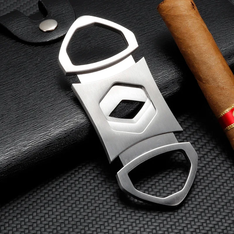 All Stainless Steel V Shape Cigars Scissors Household Smoking Accessories Outdoor Camping Portable Cigars Cutter Men's Gift