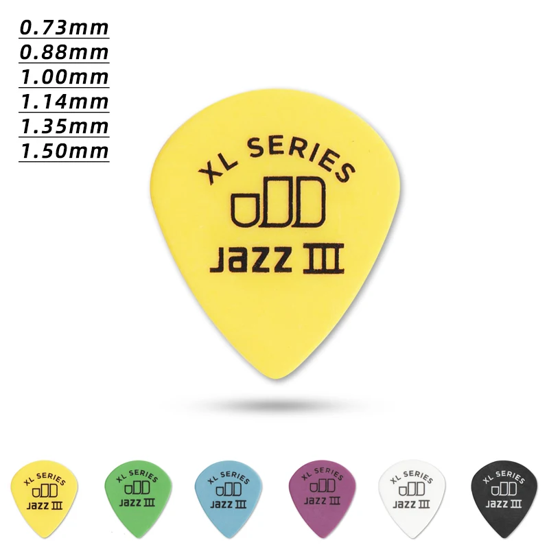 Dunlop Pick. 498R XL Tortex JAZZ 3 plettro per chitarra acustica/elettrica antiscivolo opaco. Spessore: 0.73/0.88/1.00/1.14/1.35/1.50mm.