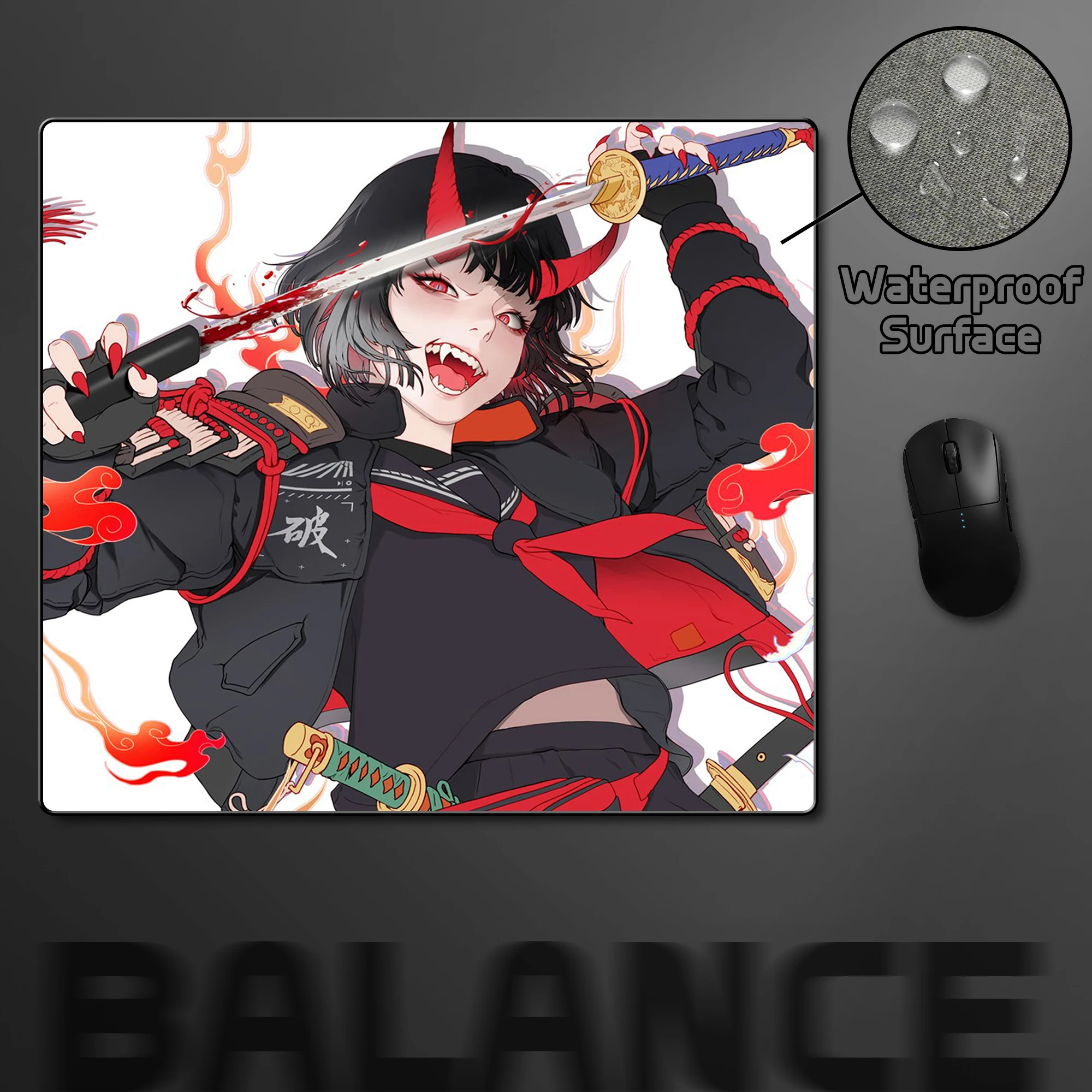 

Demon anime girl Gaming Mouse Pad Pc Gamer Professional E-Sports Mousepad Samurai Balance Mouse Mat Waterproof Surface Mouse Mat