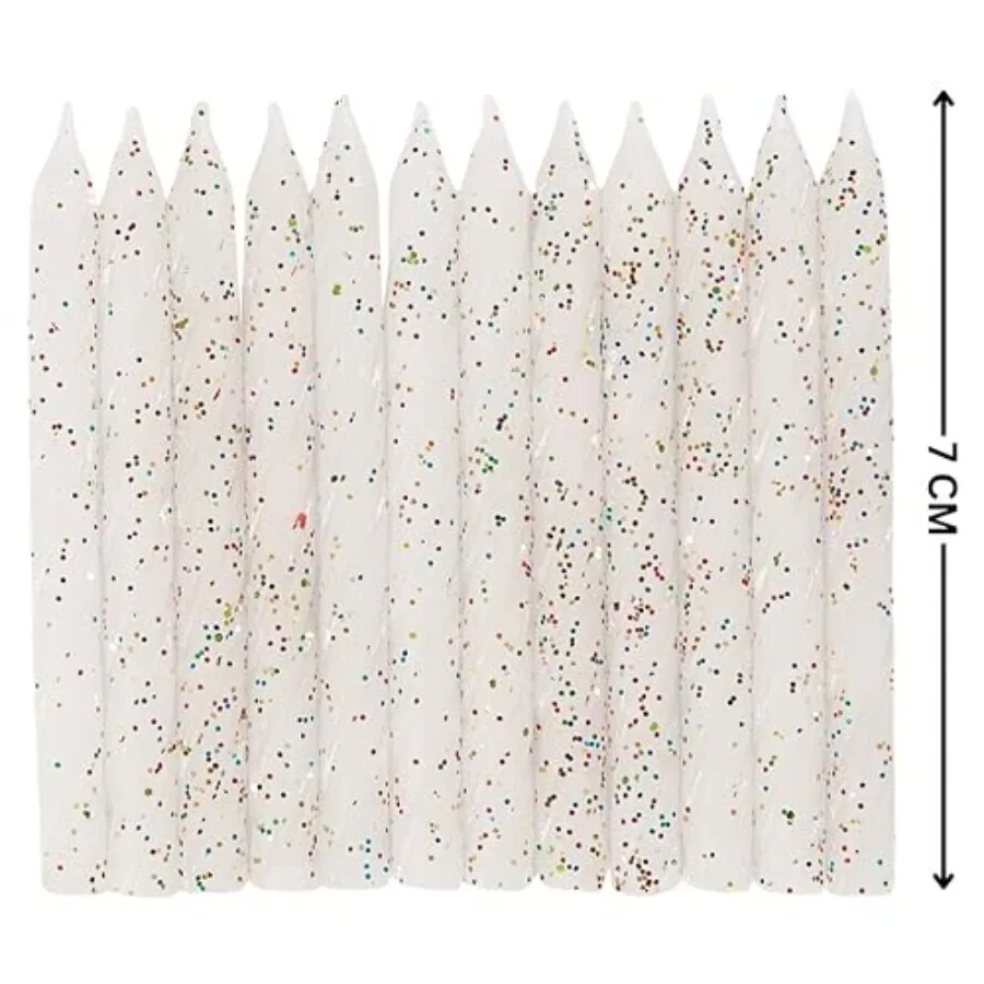 Stunning White and Glitter Spiral Birthday Candles Pack of 24 Dazzle Your Celebrations with These Gorgeous and LongLasting Part