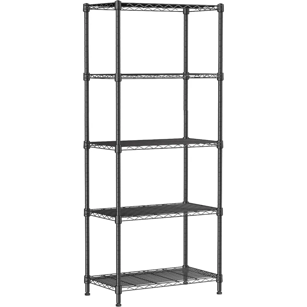 SINGAYE-Metal Armazenamento Rack Wire Shelving Unidade, Prateleiras para Cozinha, Lavandaria Despensa Closet, 660Lbs Capacidade, 23.6 "L x, 5 Camadas