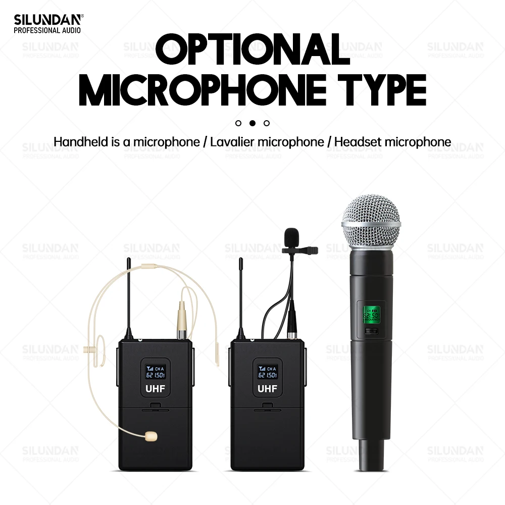 Professional Wireless Microphone Handheld Lavalier Headset Karaoke UHF 80M Distance Used For Family Gatherings KTV Stage Party