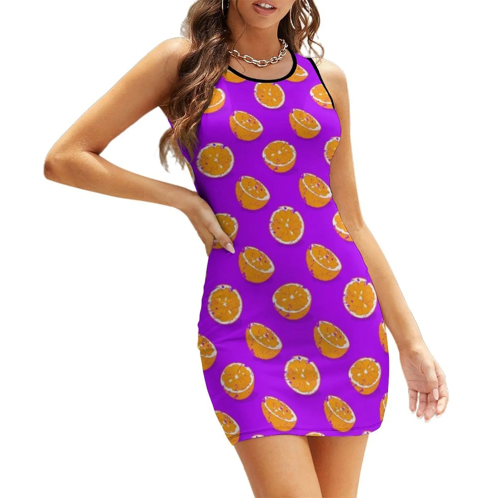 

Orange Sleeveless Sundress beach outfits for women Women's summer dress summer outfits for women 2025 women's fashion dresses