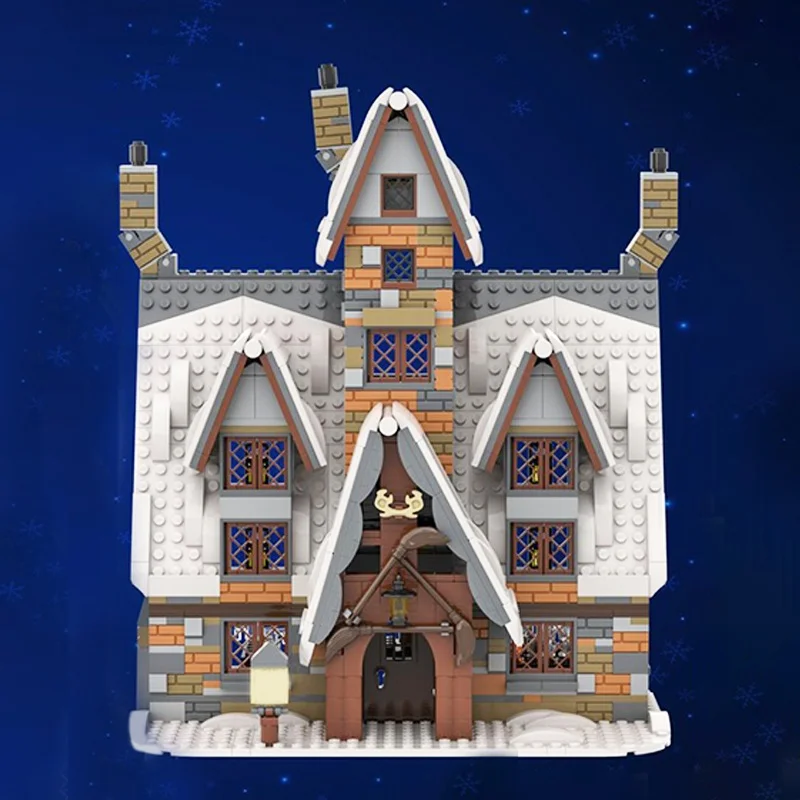 1176pcs MOC De Drie Bezemsticks Hogsmeade Winter Model bouwstenen DIY kerstcadeau creatief idee Baksteen speelgoed Verjaardag