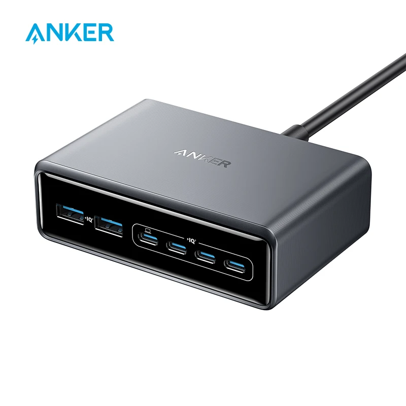 Ancre Prime Stacja adująca, 200 W, 6 portów, GaN, adowarka stacjonarna USB-C PD, Z szybkim adowaniem, kommatybilna Z iPho