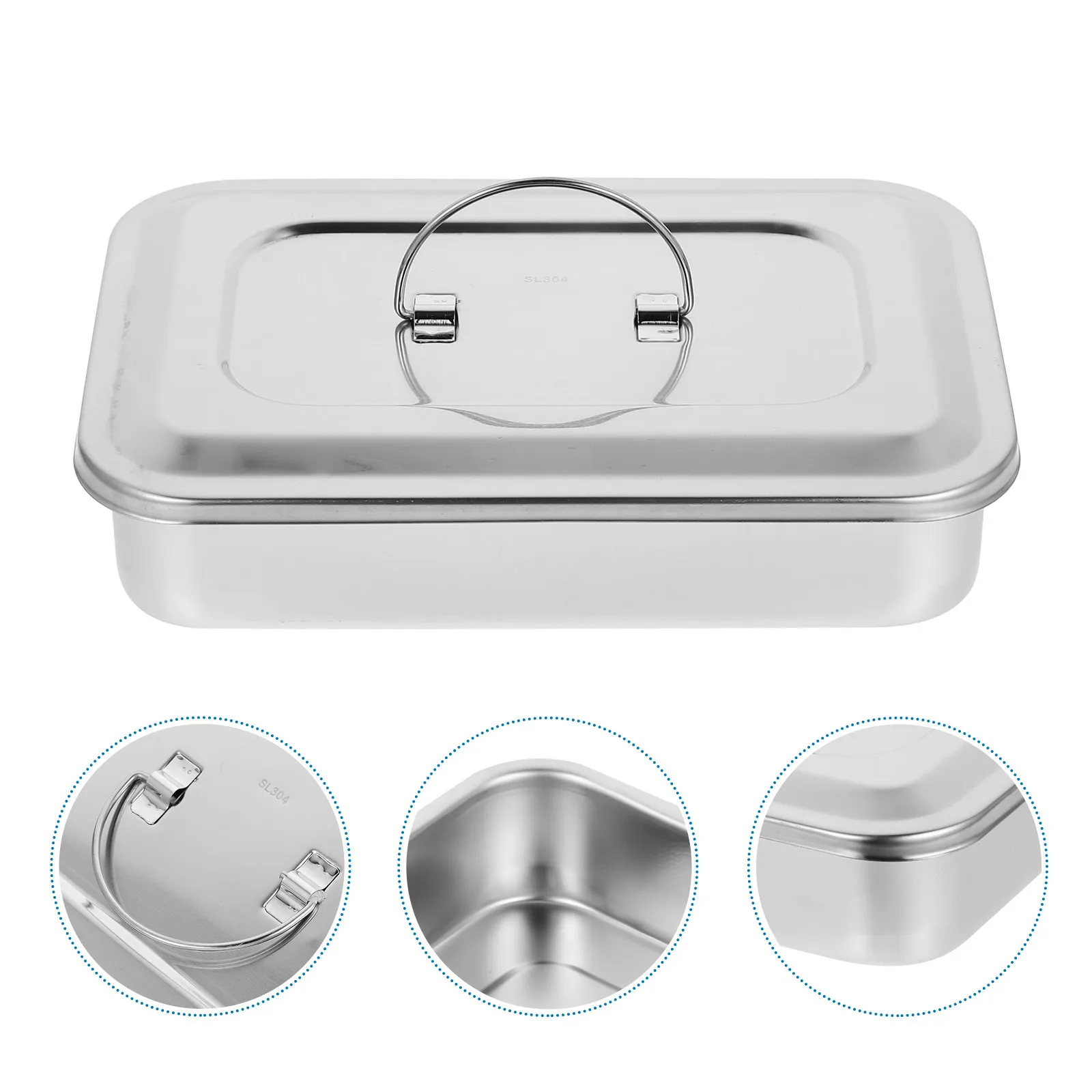 Stainless Steel Surgical Tray Dental Instrument Organizer Box Reusable Procedure Instrument Holder