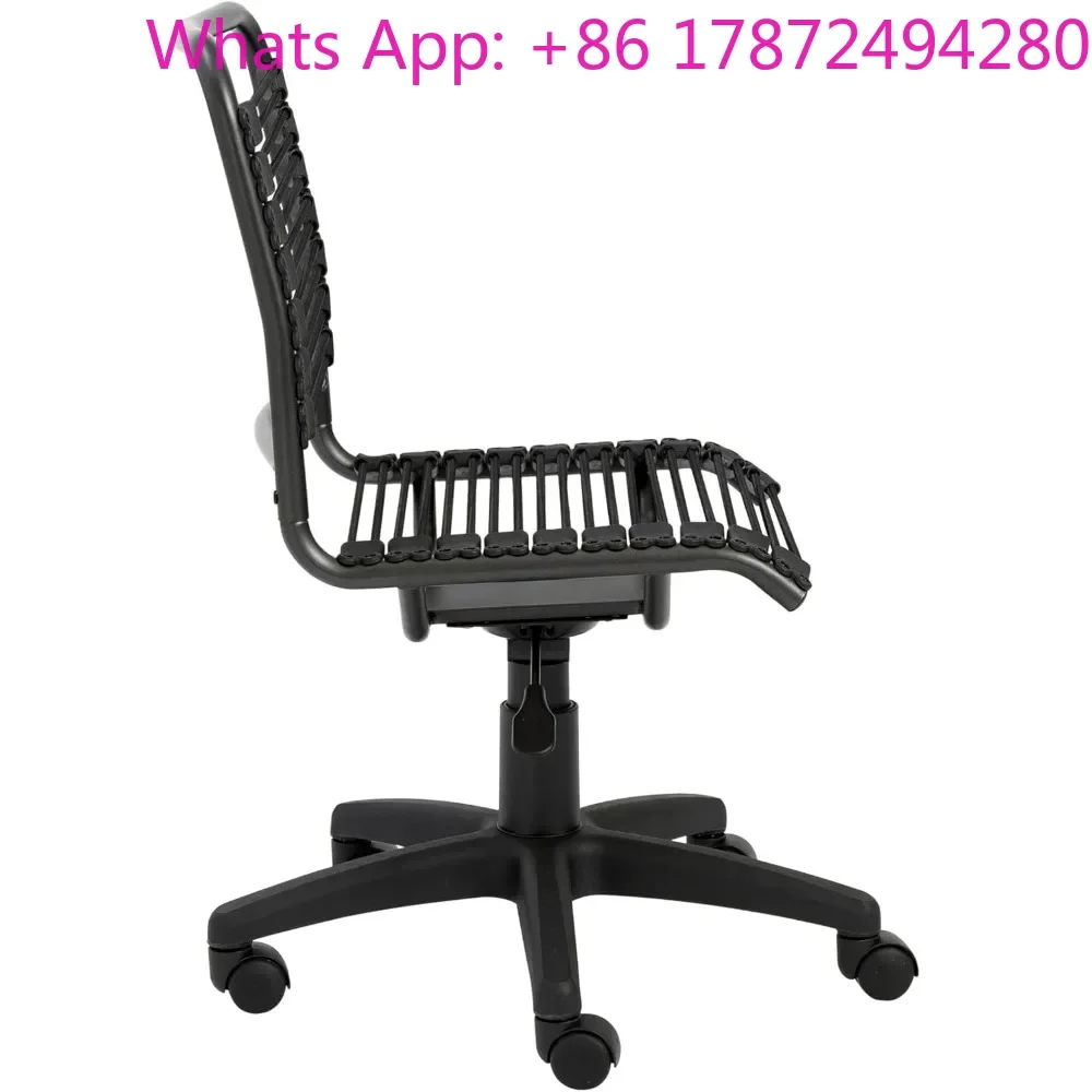 Round Low Back Office Chair in Black with  Black Frame and Base
