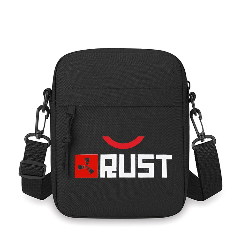 Red square with symbols and words Men Crossbody Bag Single Shoulder Women Cartoon Anime Film Printing Design Unisex