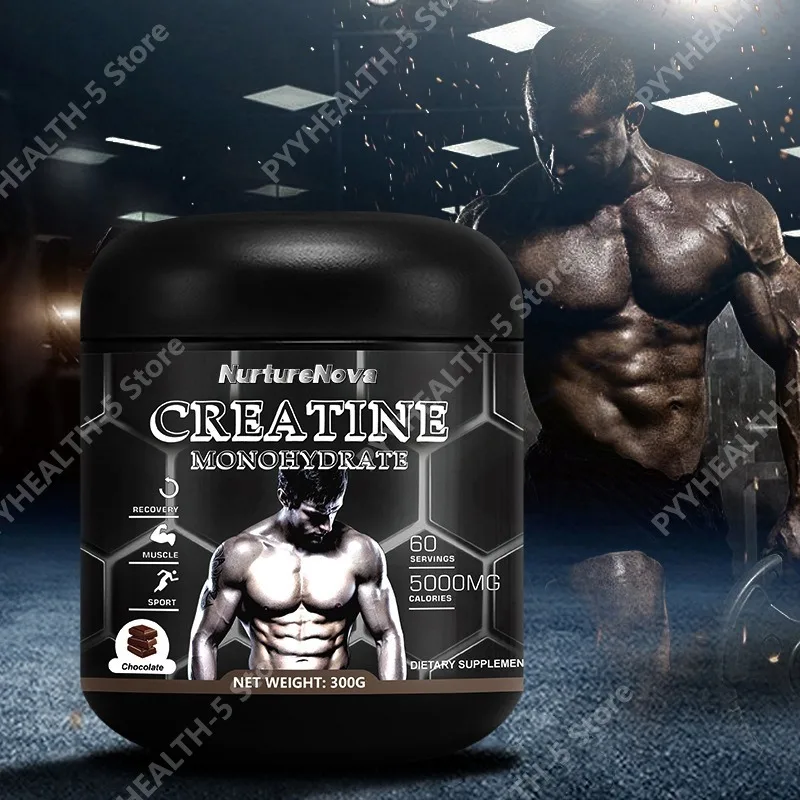 Creatine Monohydrate Powder 99% High Purity Chocolate Flavor, 60 Servings 300g, Fitness Nutrition Supplement