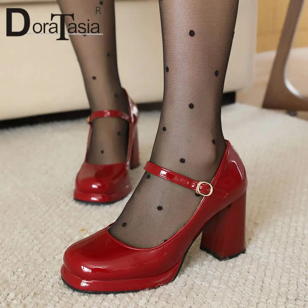 

Plus Size 32-48 Brand Design Female Spring Autumn Pumps Fashion Platform Thick High Heels Pumps Women Party Office Woman Shoes