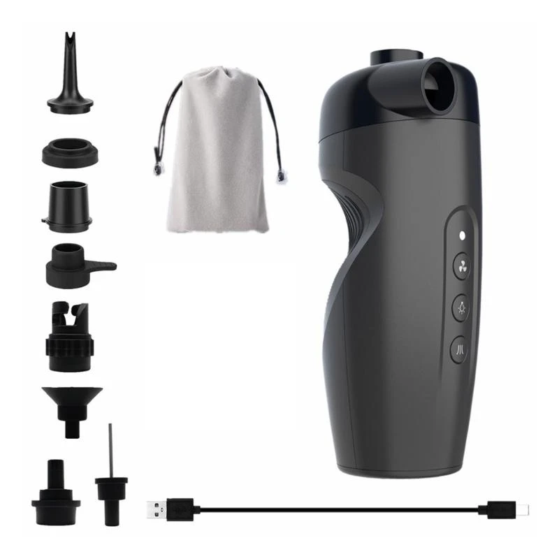 Wireless Electric Inflator Air Pumps Black Color with Double Functionality for Travel Home Use Fast Inflation&Deflation