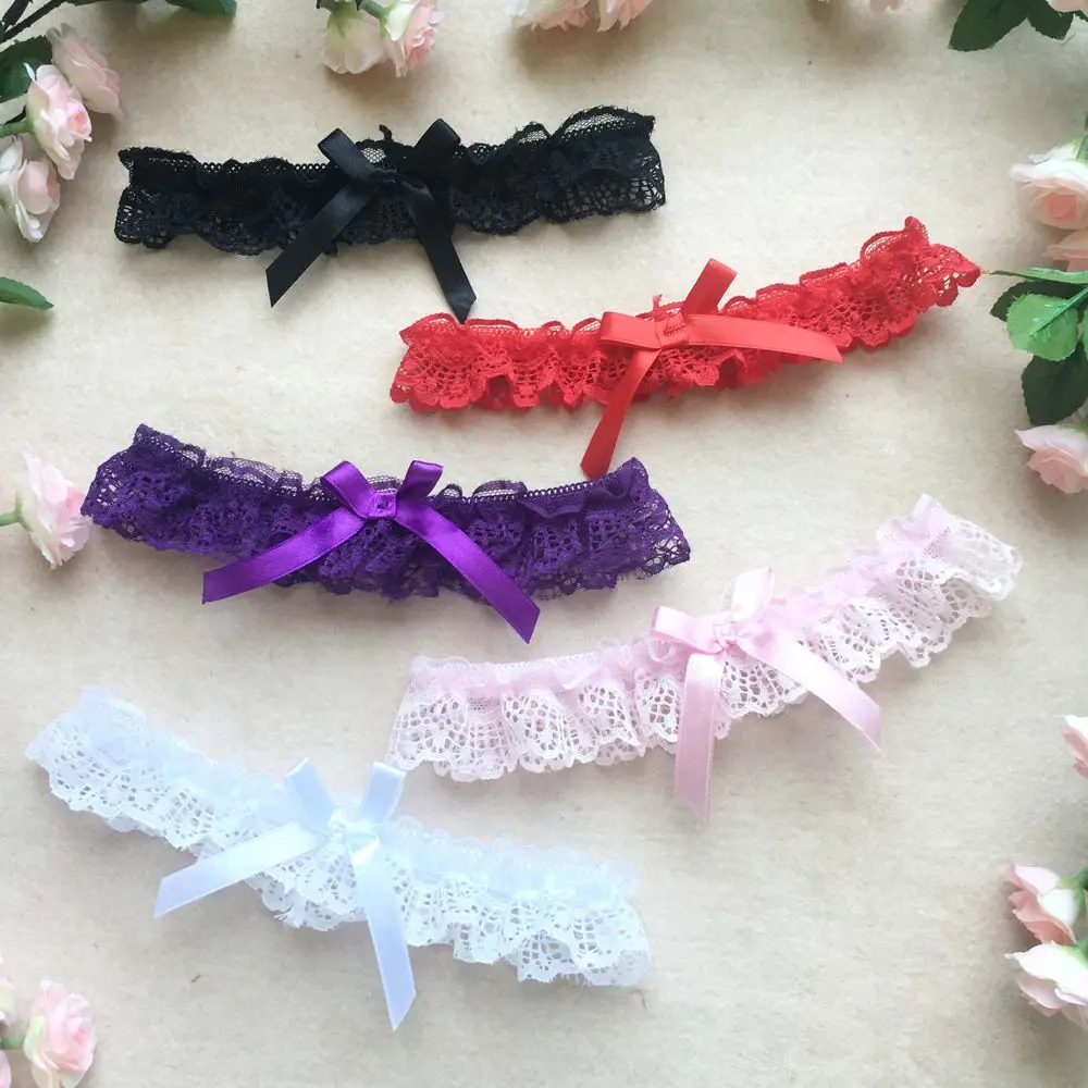 Wedding Garter Lace Floral Sexy Leg Garter Belt White Bowknot Bridal Lingerie Lace Leg Ring Loop Party Cosplay Suspender