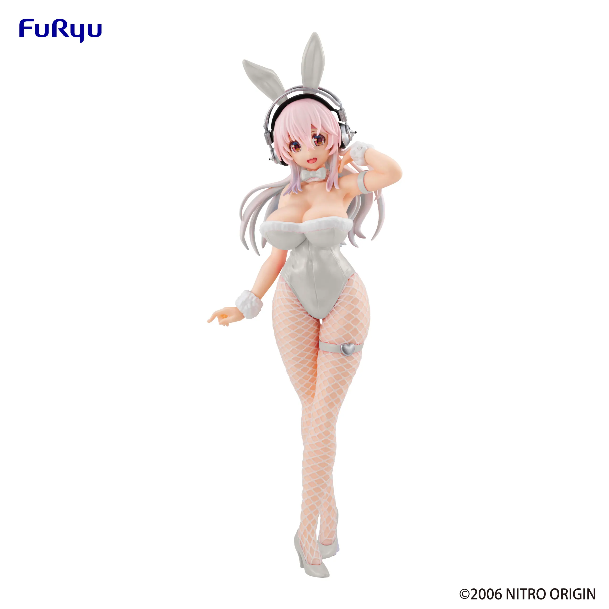 In Stock Original Anime Furyu SUPER SONICO BiCute Bunnies Figure -Pearl White ver. Action Figure PVC Toys Collection Model 30cm