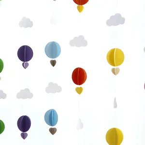 3D -Wolken lieben Banner hängen, Heißluftballon, Papierstraße Girlande, Wandhintergrund, Geburtstag, Babyparty, Hochzeitsfeierdekoration 8 Hauptverkäufe Hot Air Wand Ball - №7