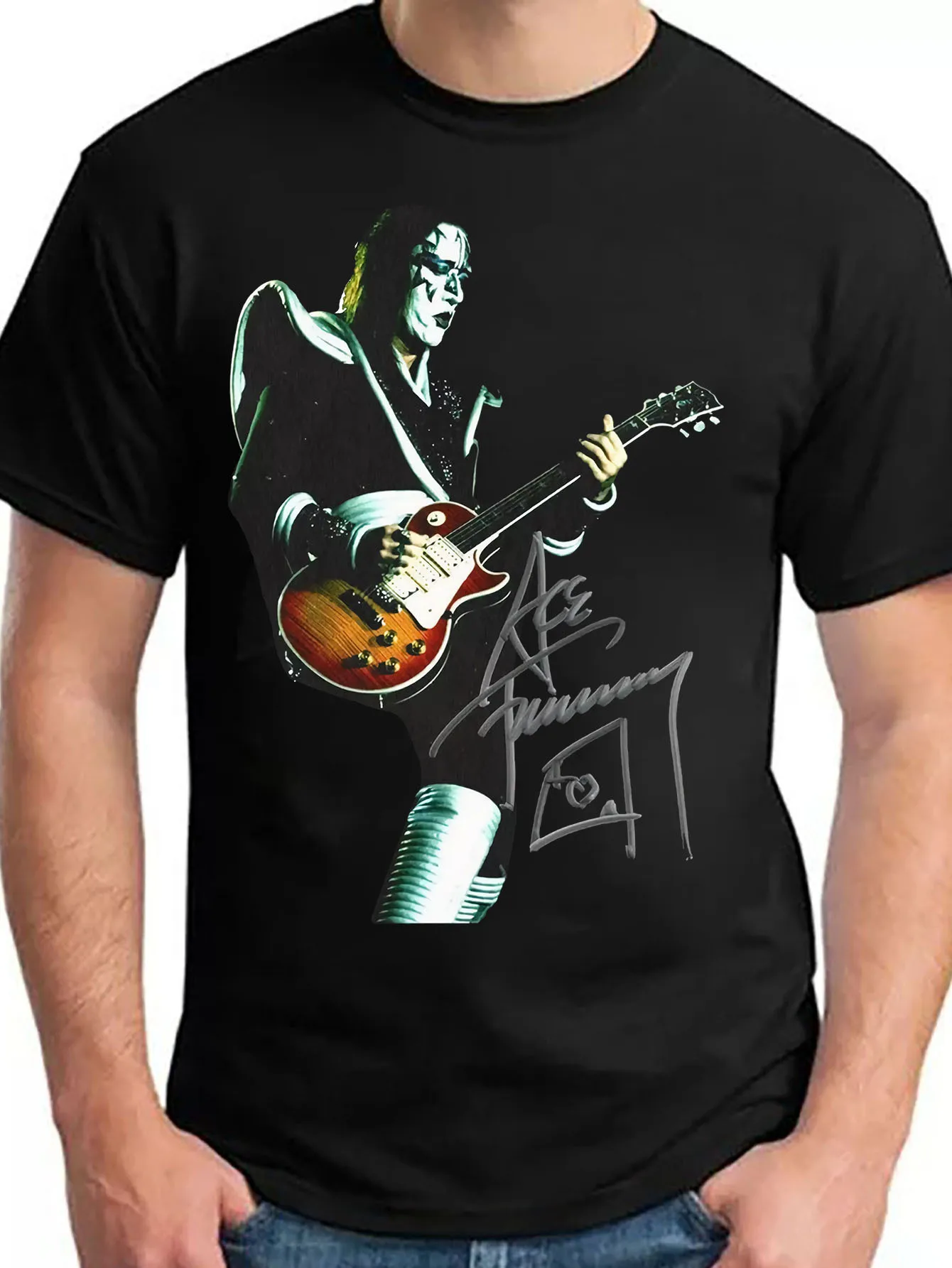 Ace Frehley Kiss Funny Shirt Dad Gifts Football Shirts 2024 Clothes Men's Clothing Anime Men T shirt Printed T-Shirt BMK03006