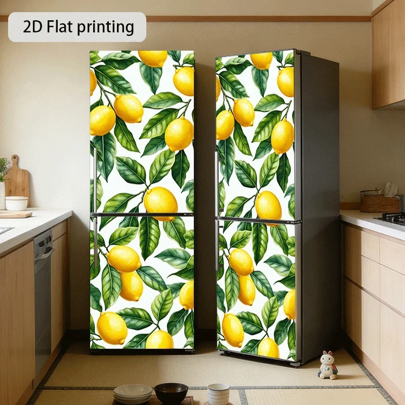 Refrigerator Sticker • Lemon Branch Full Hanging Theme Design • Self-Adhesive Wall Decoration Wallpaper • Suitable for Cabinet