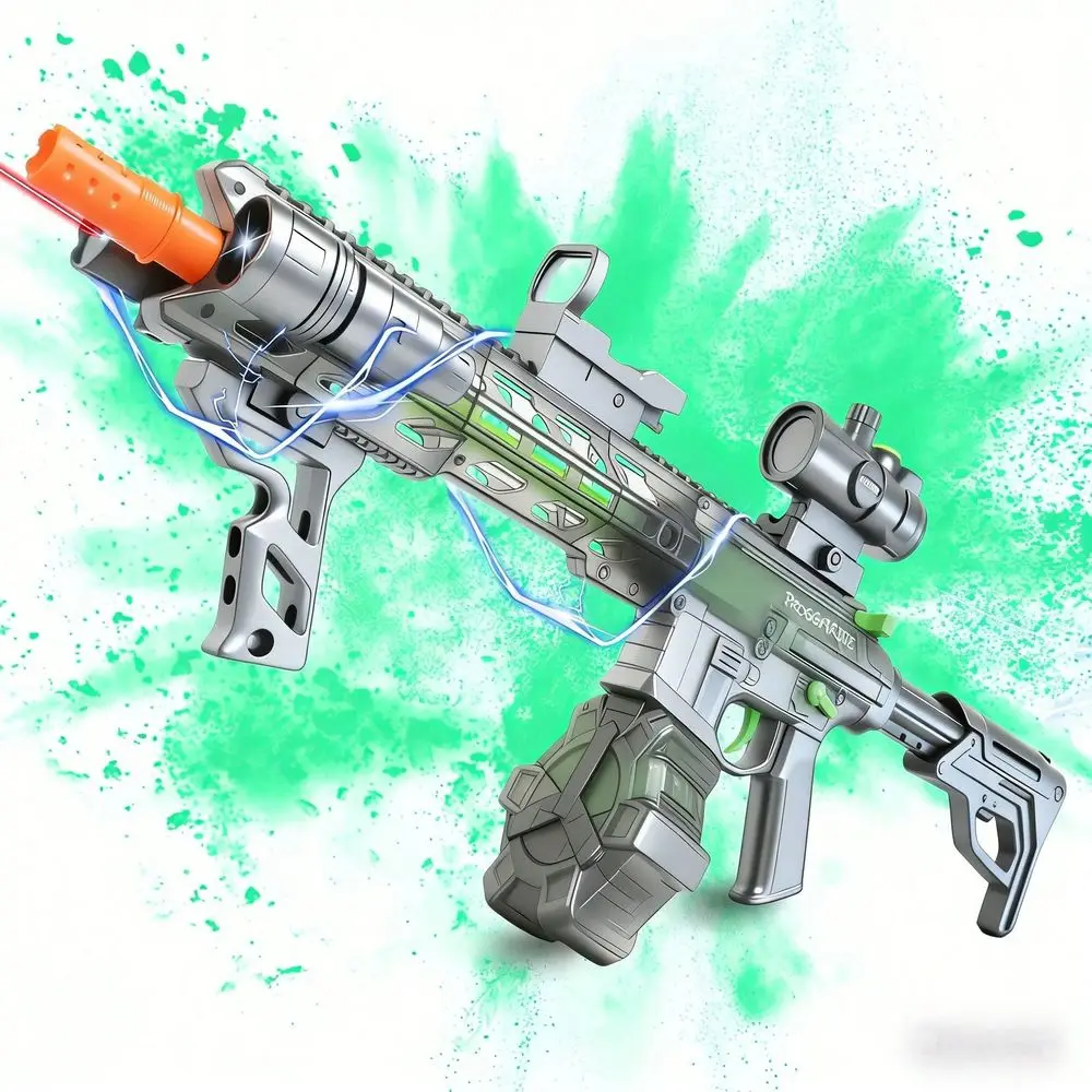 

Electric Gel Ball Blaster,Full Kit, Electric Splatter Gun In Transparent Green,Outdoor Toy For Ages 14