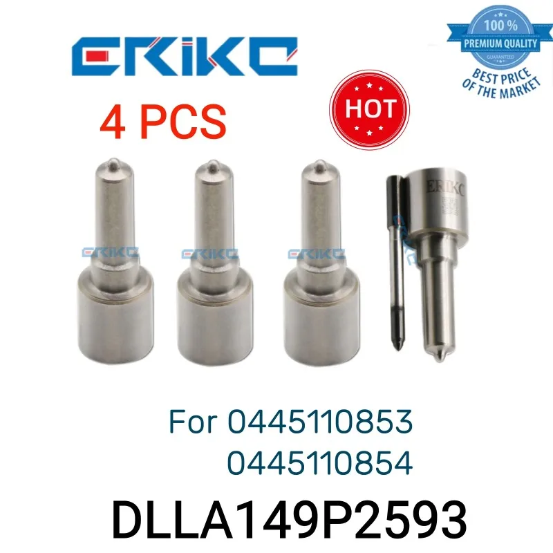 

4 шт. DLLA149P2593 Форсунка впрыска 0 433 172 593 DLLA 149 P 2593 Форсунка распылителя DLLA 149P2593 Тип форсунки для 0445110853 854