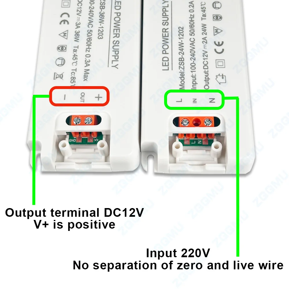 DC12V लाइटिंग ट्रांसफ़ॉर्मर 12W 30W 60W 120W 100-240V से 12V 1A 2A 3A 5A 10A डिमेबल कैबिनेट लाइट LED ड्राइवर पावर सप्लाई के साथ
