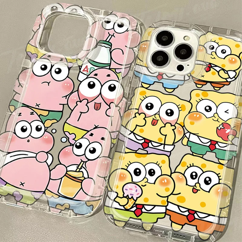 Cute SpongeBobs Patrick Star Case for Samsung Galaxy S24 Ultra S23 S22 S21 FE S20 Plus Note 20 10 Pro A34 A54 A33 A53 Back Cover