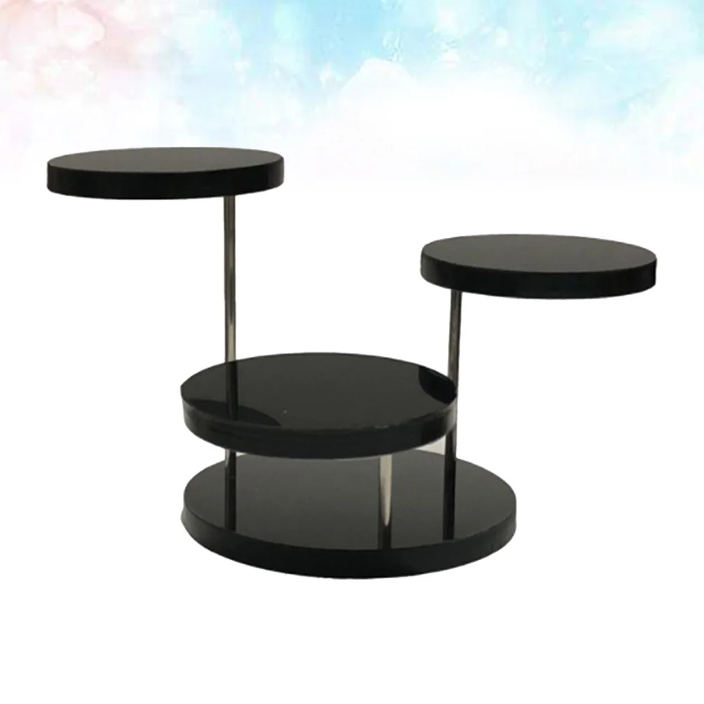 2 قطعة حامل عرض المجوهرات 3-Layer الاكريليك الدورية قلادة حلقة أقراط المنظم مجوهرات رف تخزين عرض للقلائد #2